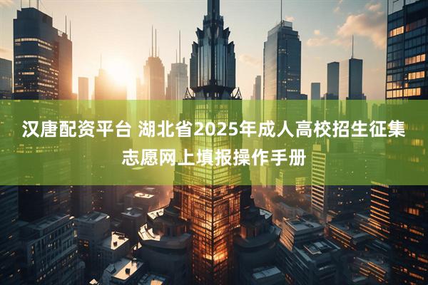 汉唐配资平台 湖北省2025年成人高校招生征集志愿网上填报操作手册